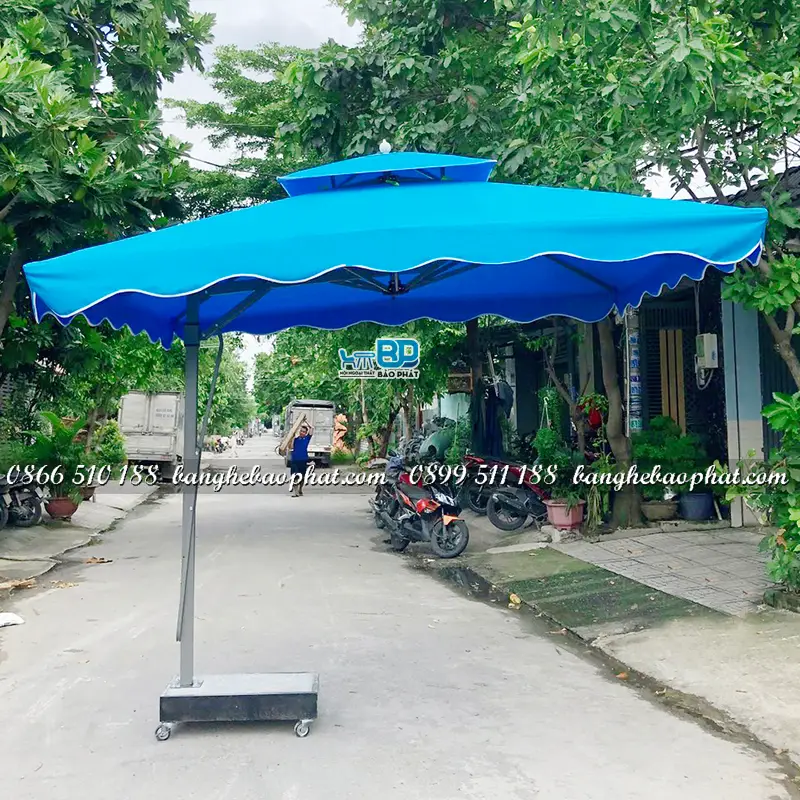 Bạt dù lệch tâm vuông 3.5m bền bỉ, che chắn tốt