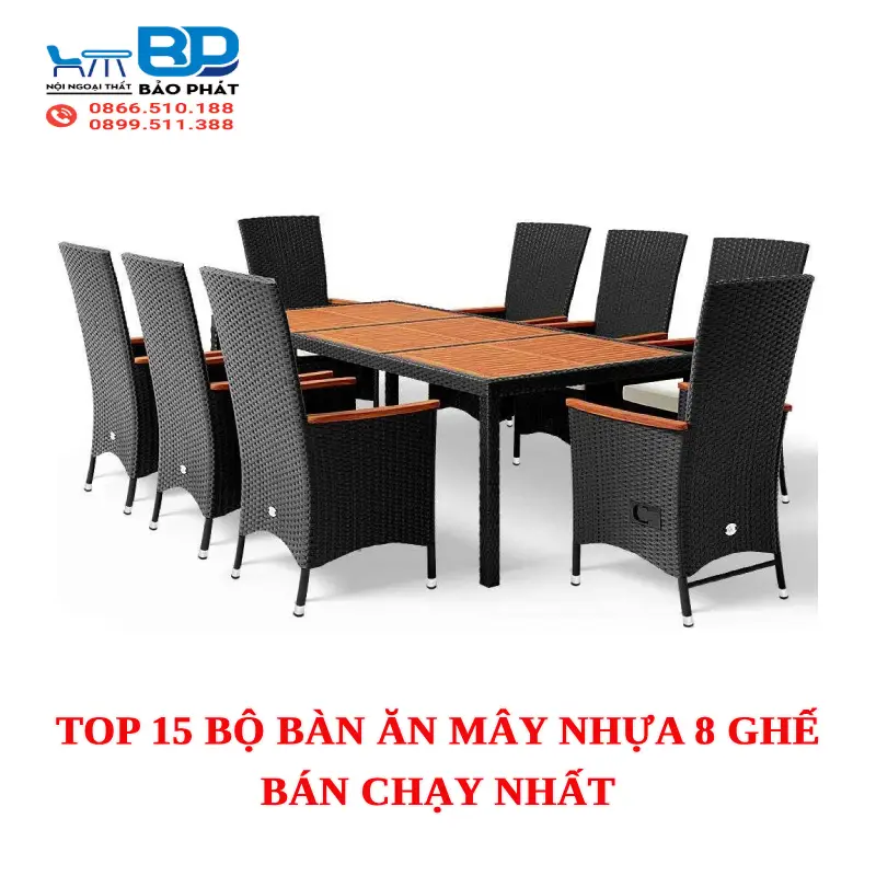 Top 15 bộ bàn ăn mây nhựa 8 ghế bán chạy nhất [timect]
