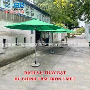 Dịch vụ thay bạt dù chính tâm tròn 3 mét