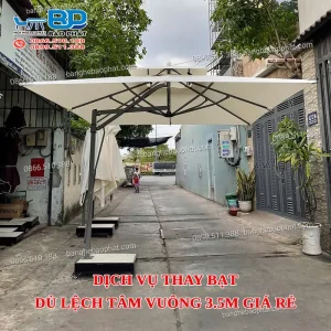 Dịch vụ thay bạt dù lệch tâm vuông 3.5m giá rẻ [timect]