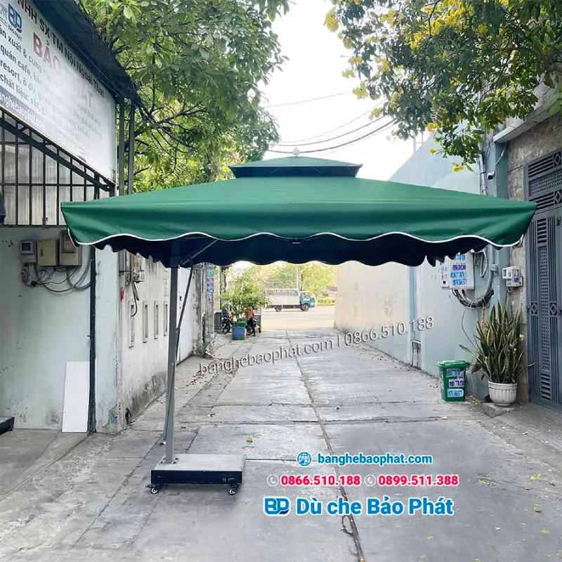 Dịch vụ thay bạt dù lệch tâm vuông 3.5m tại Bảo Phát uy tín, giá rẻ