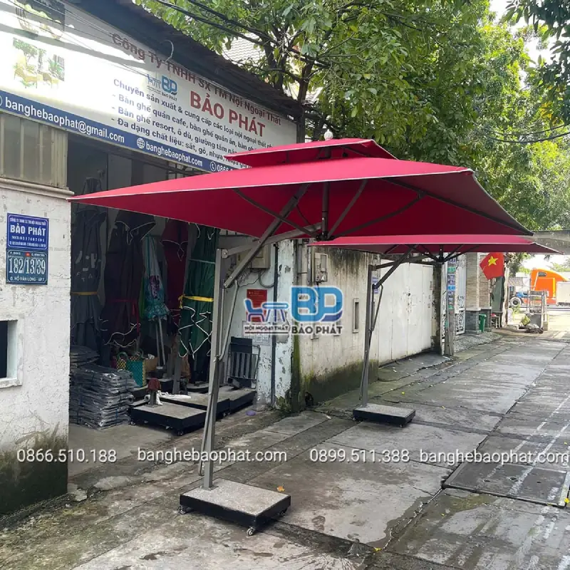 Dịch vụ thay bạt dù lệch tâm vuông 3.5m uy tín, chất lượng