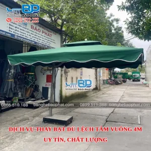 Dịch vụ thay bạt dù lệch tâm vuông 4m uy tín, chất lượng