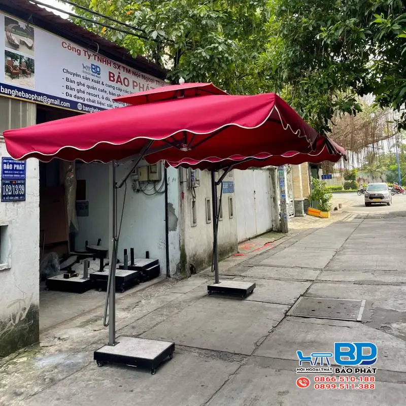 Dịch vụ thay bạt dù lệch tâm vuông 4m chuyên nghiệp, giá cả minh bạch