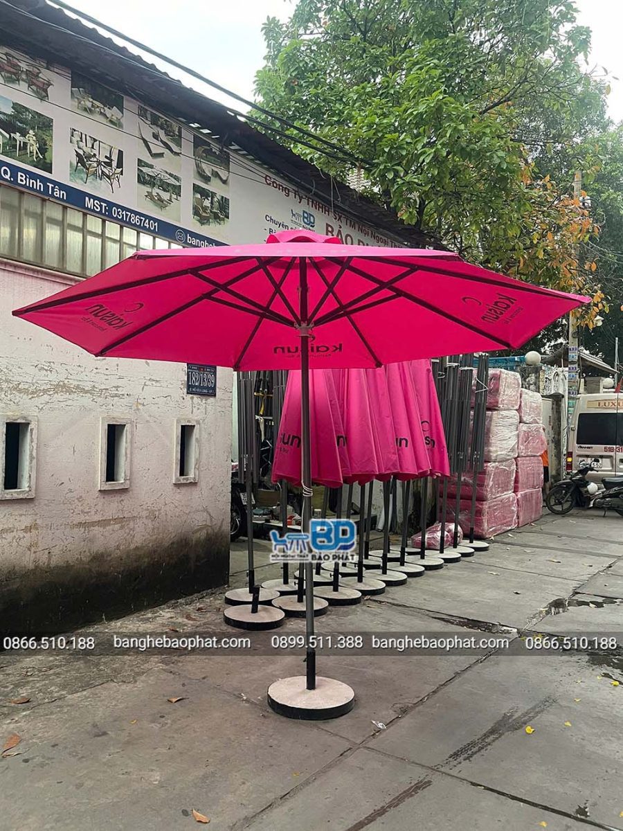Dù che nắng chính tâm đường kính 3 mét màu hồng 13 Dù che nắng chính tâm đường kính 3 mét màu hồng