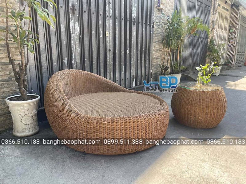 Ghế hồ bơi giả mây tròn GHBBP037