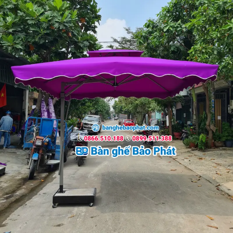 Lựa chọn thay bạt dù lệch tâm vuông 3m x 3m giúp tối ưu chi phí