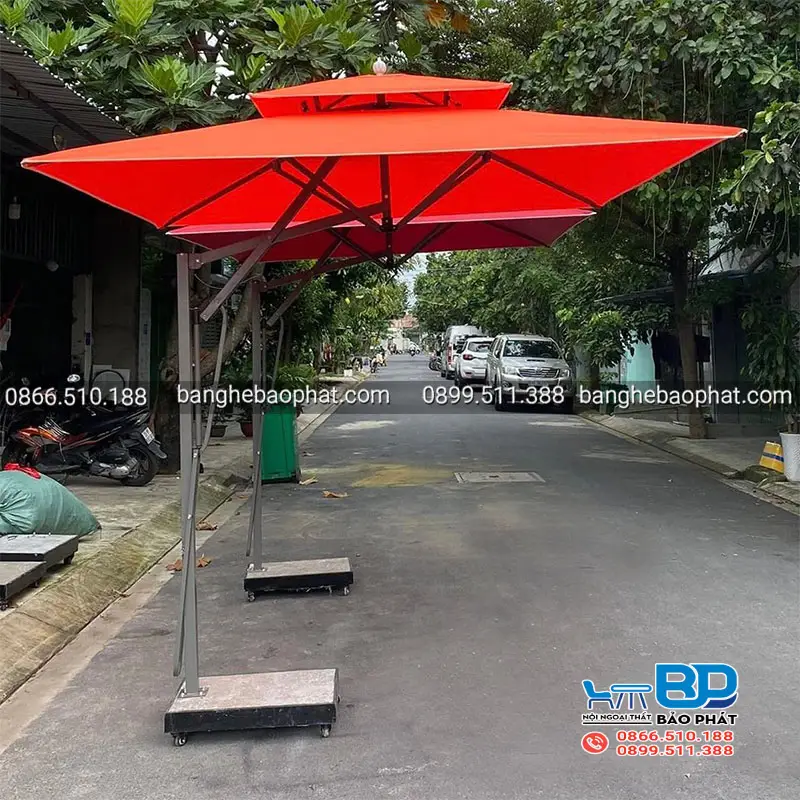 Quy trình thay bạt dù lệch tâm vuông 4m tại TP.HCM được Bảo Phát thực hiện nhanh chóng