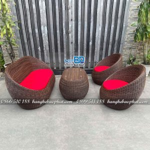 Sofa mây nhựa ngoài trời sofa trứng dây tròn