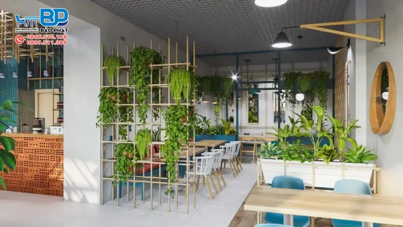 Tận dụng cây xanh và decor theo phong cách thiên nhiên