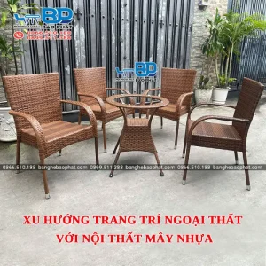 Xu hướng trang trí ngoại thất với nội thất mây nhựa