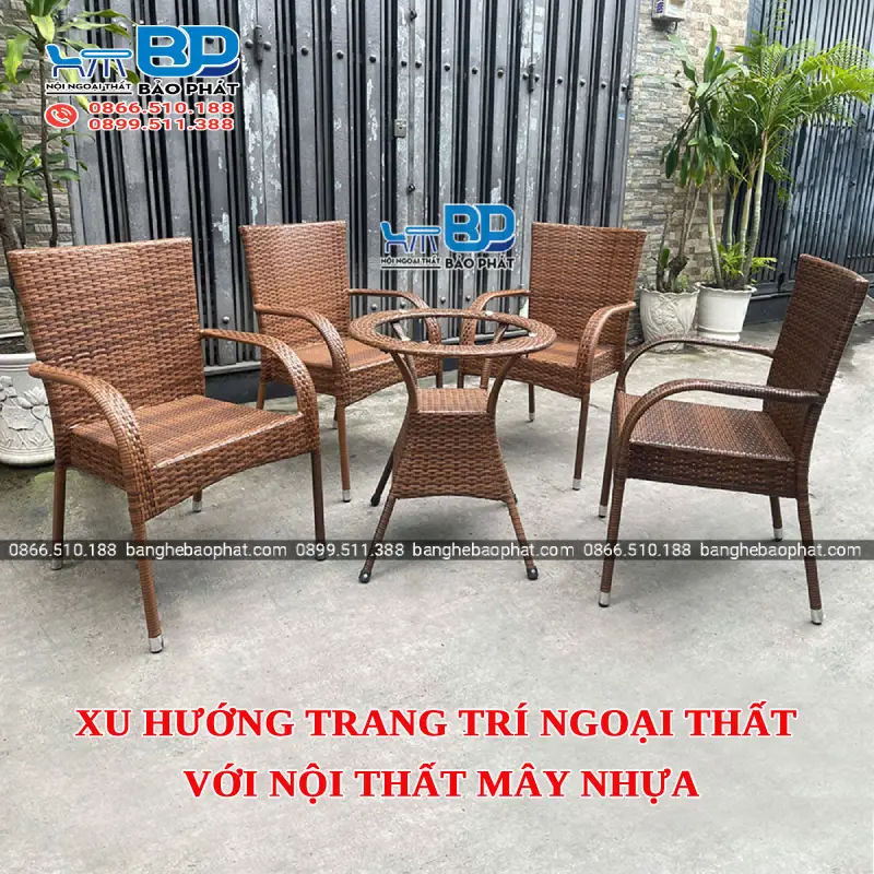 Xu hướng trang trí ngoại thất với nội thất mây nhựa