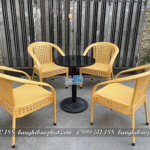 Bộ bàn ghế nhựa giả mây BGNGMBP086