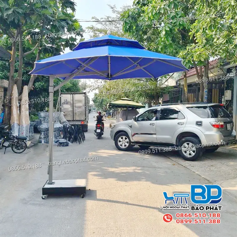 Cần bẩy trợ lực của dù che nắng hoạt động theo nguyên lý đòn bẩy cơ học