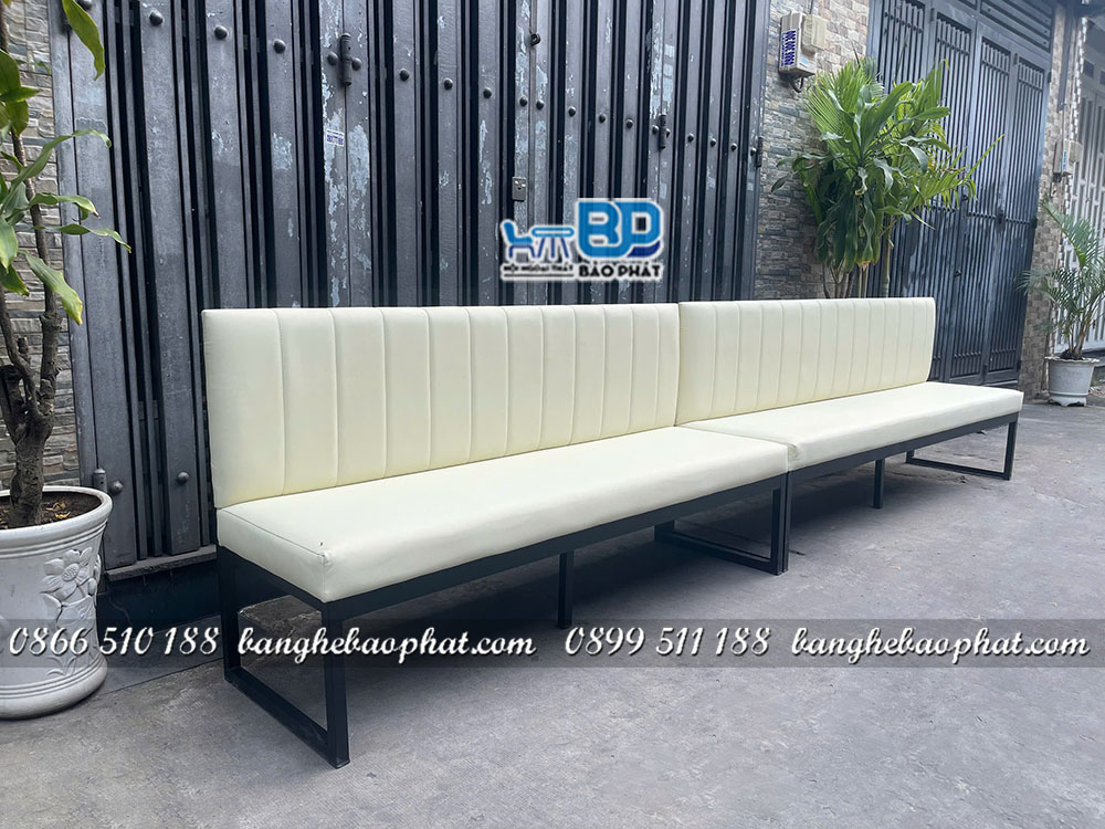 Ghế Băng Cafe GBSNBP037 Sắt Nệm 8 Ghế băng sắt nệm Bảo Phát GBSNBP037