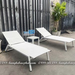 Nơi bán ghế hồ bơi BP-ATG2 ngoài trời nhôm lưới Textilene nhập khẩu