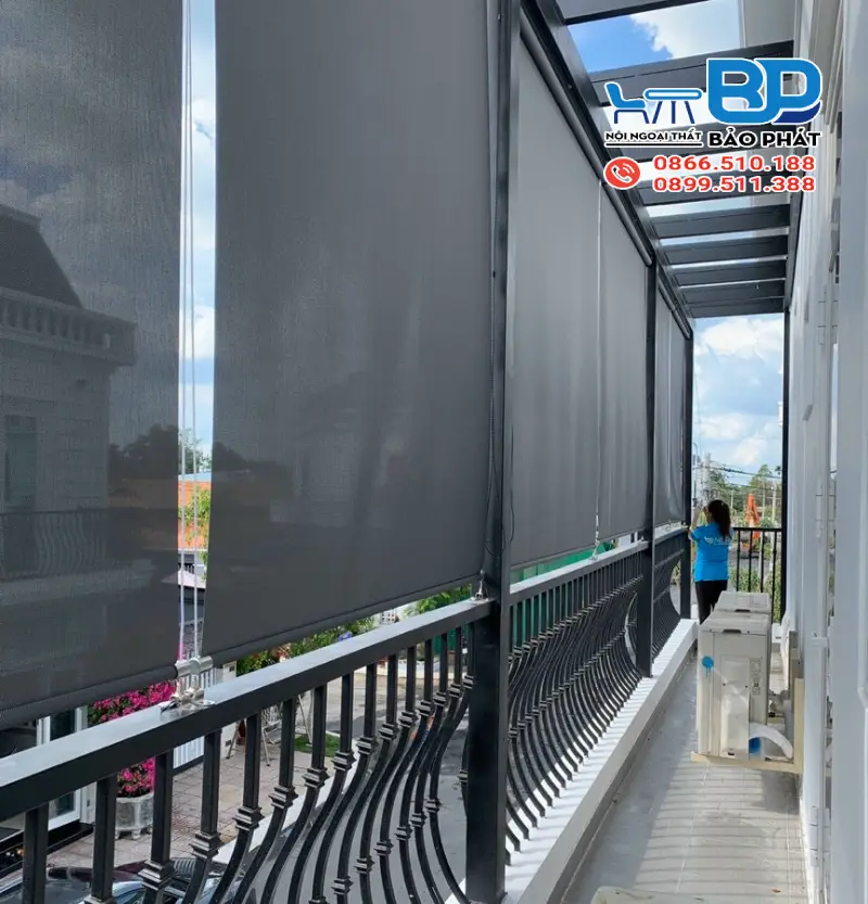 Lưới Textilene Là Gì? Ưu Điểm Và Ứng Dụng 15 Rèm che ngoài trời từ lưới textilene