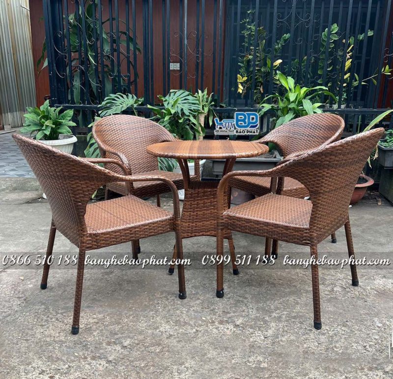 Bộ bàn ghế nhựa giả mây BGNGMBP088 17 Bộ bàn ghế nhựa giả mây BGNGMBP088 thiết kế đồng bộ