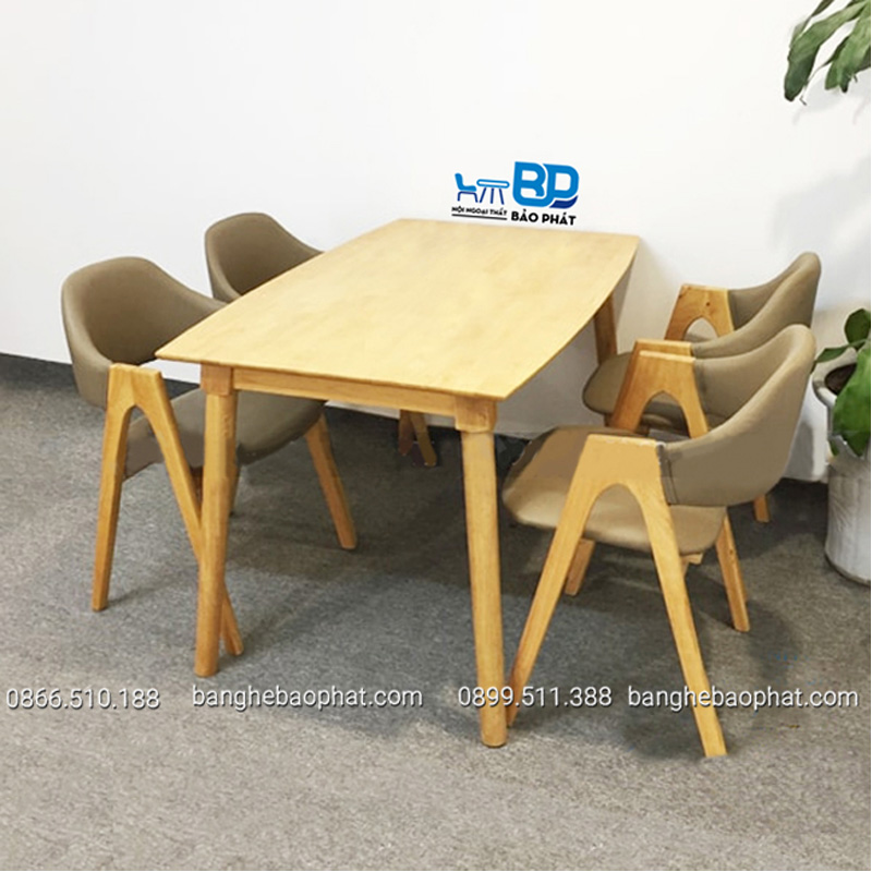 Bàn ghế gỗ quán ăn đẹp giá rẻ tận xưởng Bảo Phát
