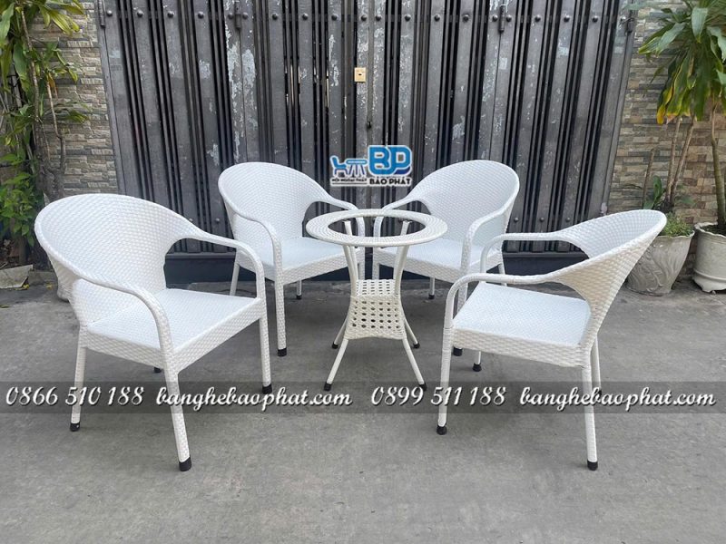 Bàn ghế nhựa giả mây BGNGMBP087