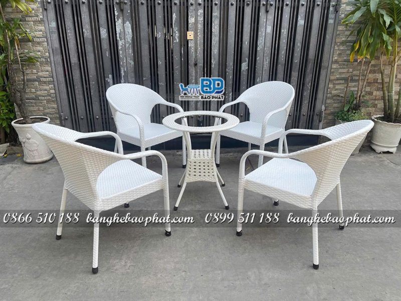 Bàn ghế nhựa giả mây BGNGMBP087