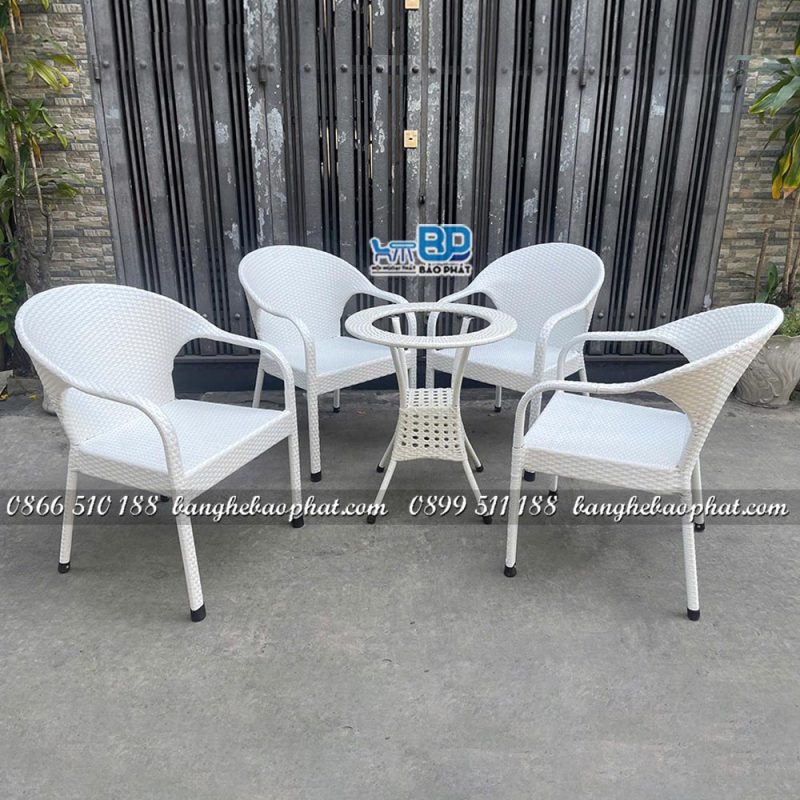 Bàn ghế nhựa giả mây BGNGMBP087
