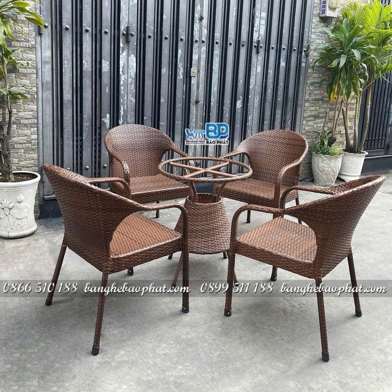 Bộ bàn ghế nhựa giả mây BGNGMBP088 15 Bộ bàn ghế nhựa giả mây BGNGMBP088 độ bền cao