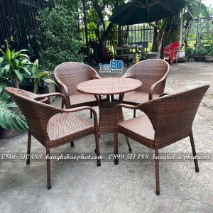 Bộ bàn ghế nhựa giả mây BGNGMBP088 12 Bàn ghế nhựa giả mây BGNGMBP088