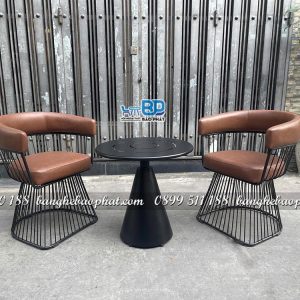 Bàn ghế sắt nệm BGSNBPTL060