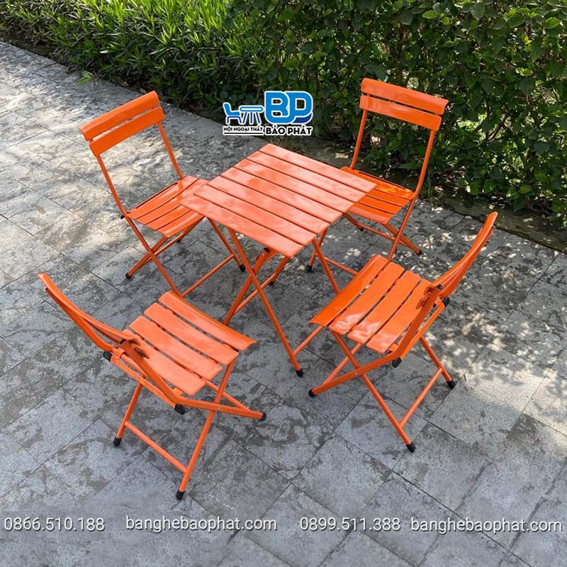 Bộ bàn ghế sắt mini sân vườn xếp gọn thông minh