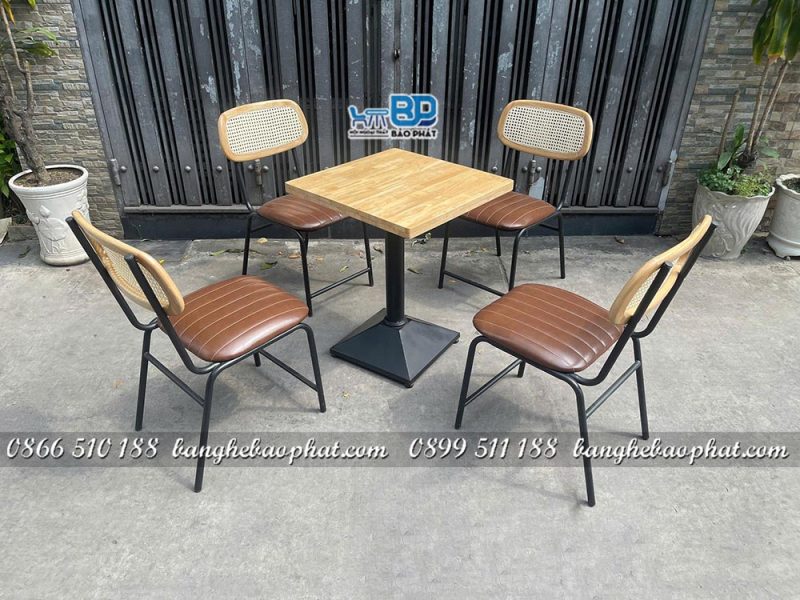 Bộ ghế sắt nệm cafe lotte lưng mây 13 bo-ghe-sat-nem-cafe-lotte-lung-may