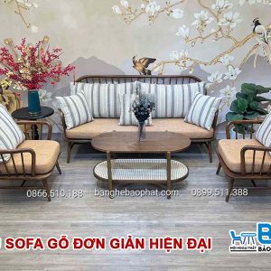 Ghế sofa gỗ đơn giản hiện đại