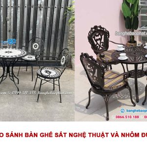 So sánh bàn ghế sắt nghệ thuật và nhôn đúc