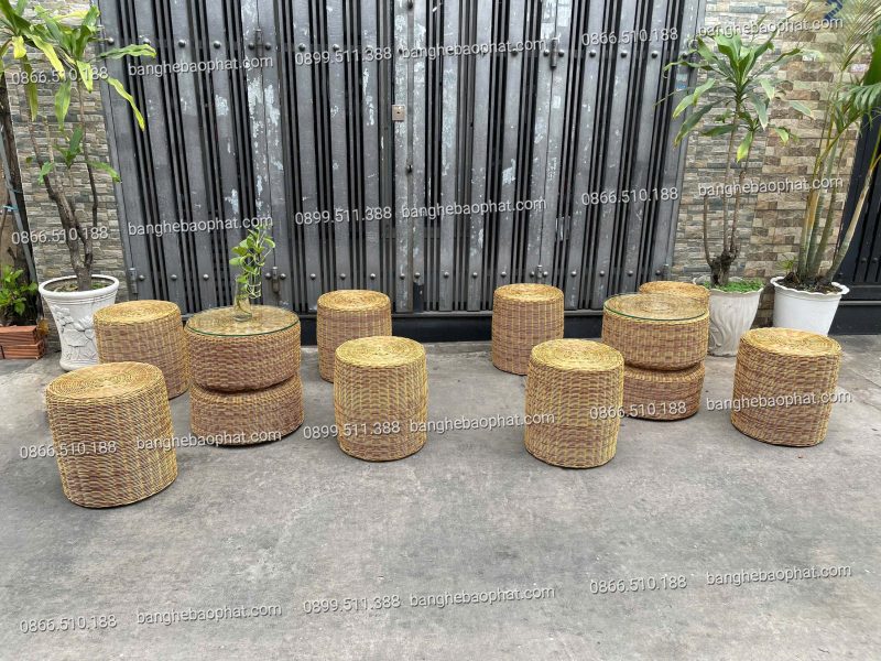 Ưu điểm của bộ bàn ghế đôn nhựa giả mây ngoài trời BGNGMBP090