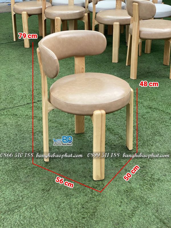 Kích thước ghế Granite gỗ Ash bọc nệm