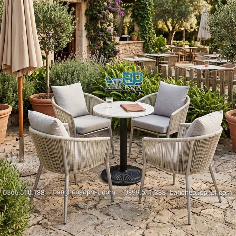 Bàn ghế nhựa giả mây BGNGMBP089