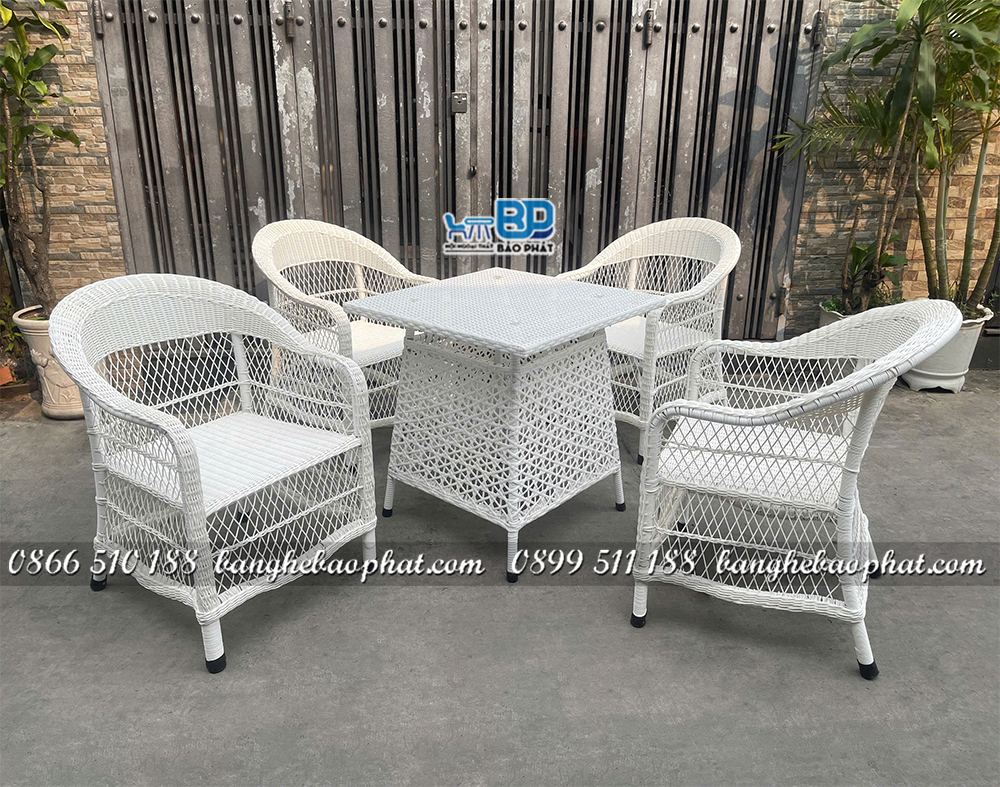 Bàn ghế nhựa giả mây BGNGMBP091 8 Bàn ghế nhựa giả mây BGNGMBP091