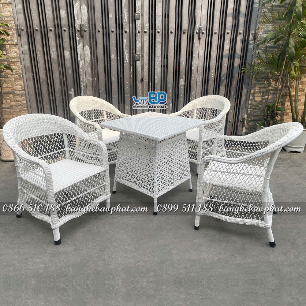 Bàn ghế nhựa giả mây BGNGMBP091 6 Bàn ghế nhựa giả mây BGNGMBP091