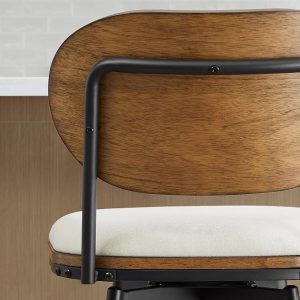 Ghế bar chân sắt gỗ nệm có mâm xoay ST2026