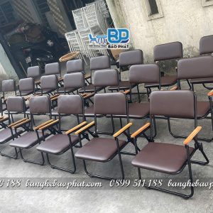 Bàn ghế cafe xếp gọn khung sắt bọc nệm bàn me tây 10 ghế cafe xếp gọn khung sắt bọc nệm màu nâu