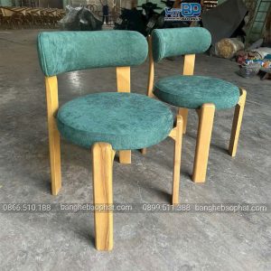 Ghế Granite gỗ Ash bọc nệm xanh