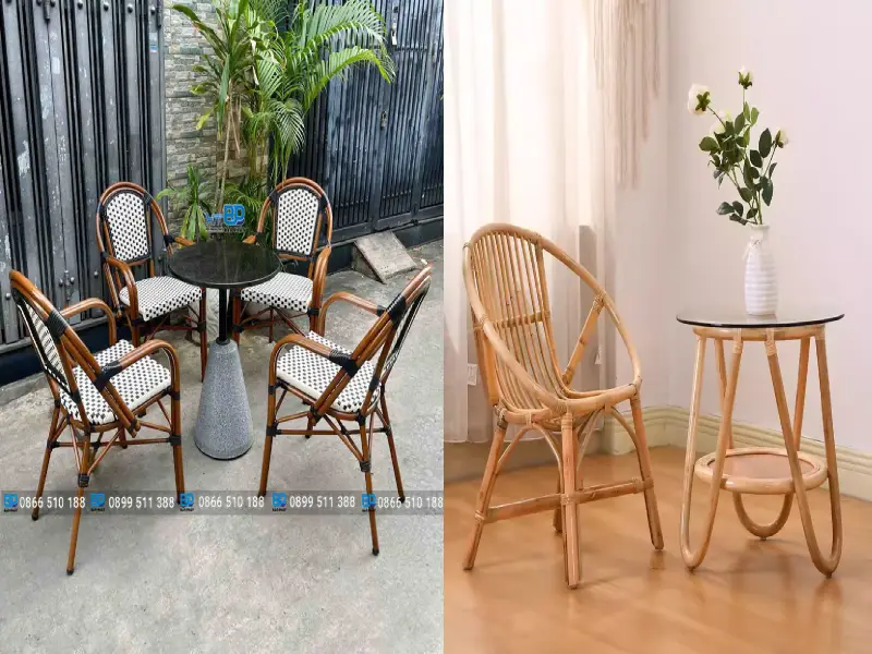 Nên chọn bàn ghế nhựa giả mây hay bàn ghế mây tre đan tự nhiên?