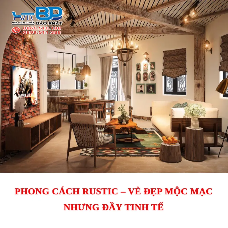 Phong cách Rustic – Vẻ đẹp mộc mạc nhưng đầy tinh tế