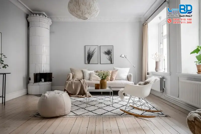 Phong cách Scandinavian mang màu sắc trung tính, phản chiếu ánh sáng tự nhiên