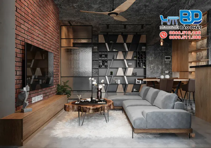 Phong Cách Thiết Kế Industrial là gì? Vẻ Đẹp Mạnh Mẽ & Cá Tính 16 Phòng khách phong cách Industiral cá tính, hiện đại