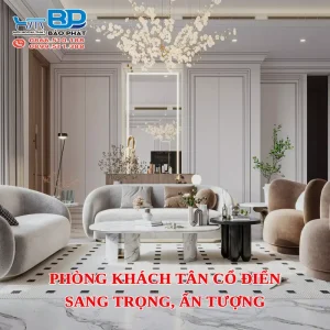 Phòng khách tân cổ điển sang trọng, ấn tượng