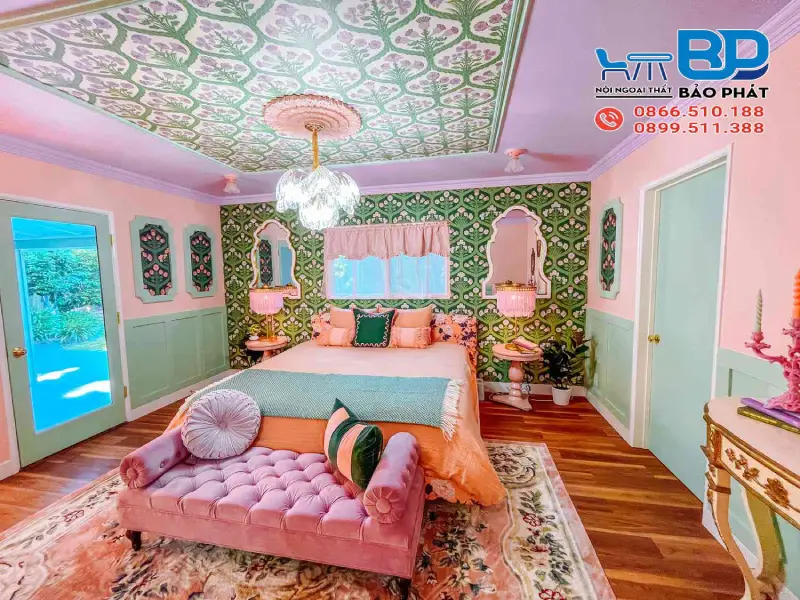 Phòng ngủ cá tính theo phong cách Maximalism