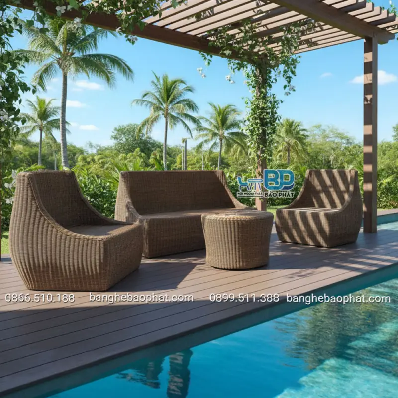 Quy trình sản xuất bàn ghế nhựa giả mây ngày càng được ứng dụng nhiều công nghệ hiện đại