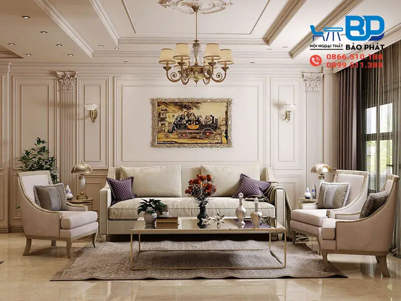 Thiết kế nội thất phong cách cổ điển nổi tiếng với những họa tiết chạm khắc tinh xảo