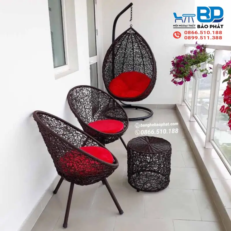 Top 25 Bàn Ghế Mini Ban Công “Nhỏ Mà Có Võ” Ai Cũng Mê 16 Bàn ghế mini ban công nhựa giả mây BGBCBP003